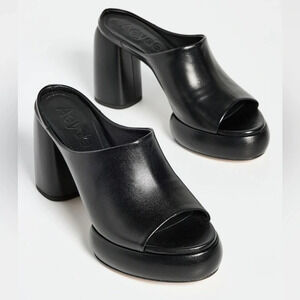 New AEYDE Ornella Nappa Leather Black Sandals